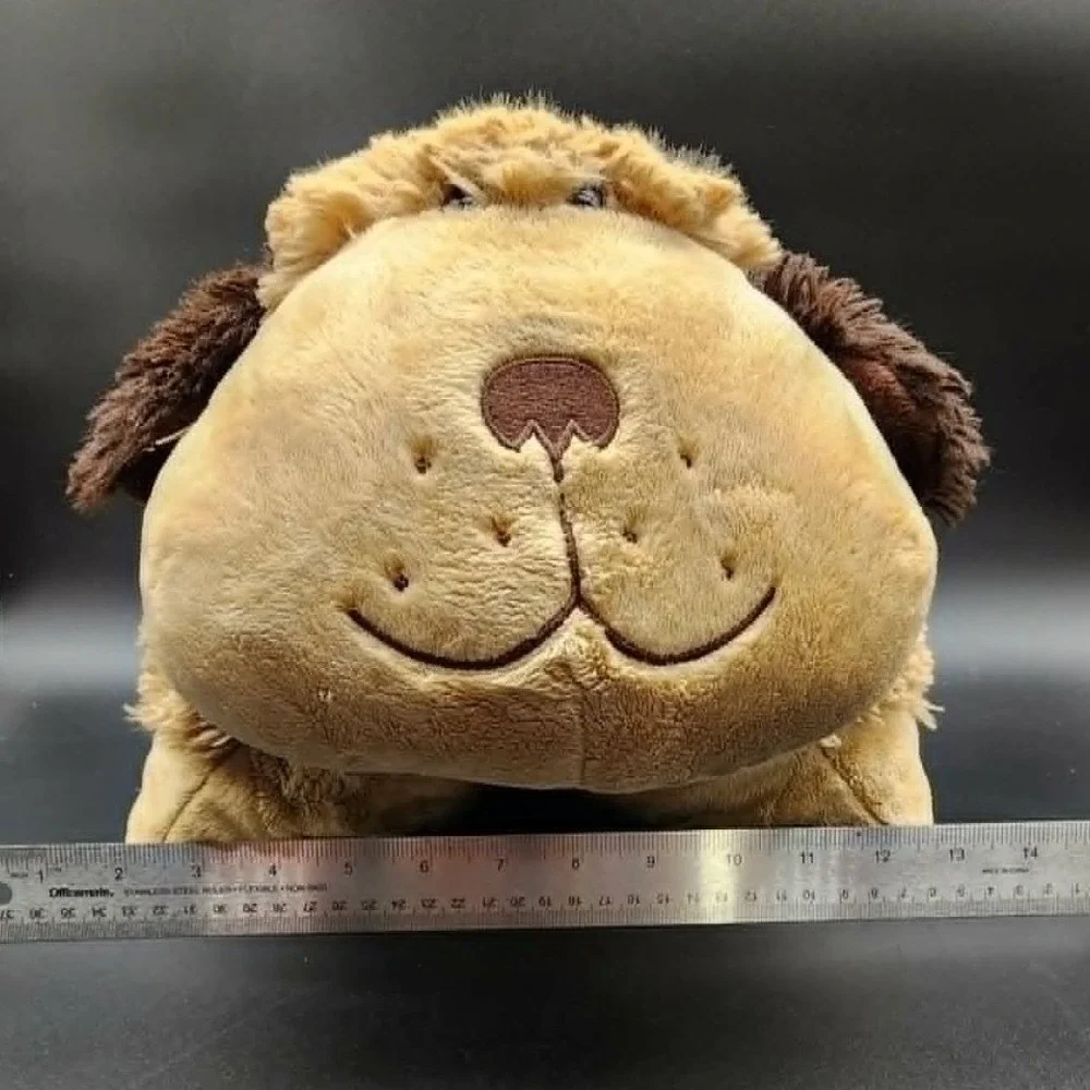 Pillow Pets Tan Brown Puppy Dog Plush Folding Pillow Stuffed Animal Kids Toy 15